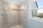 Full bathroom with shower on the first floor